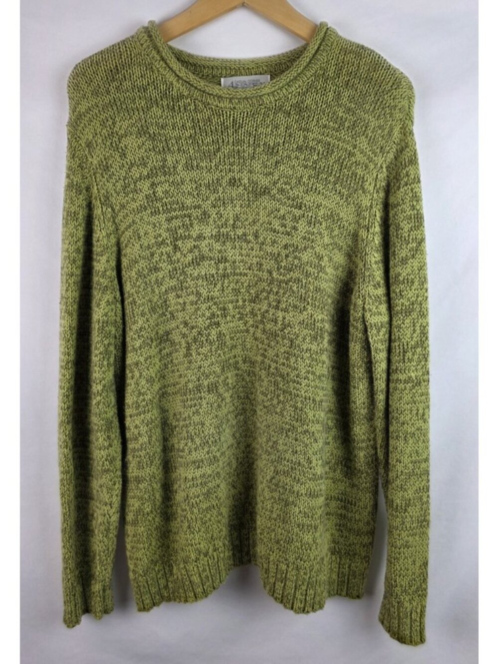 Casual Corner Annex Women's Sweater Plus Size 1X Green Long Sleeve Knit Top